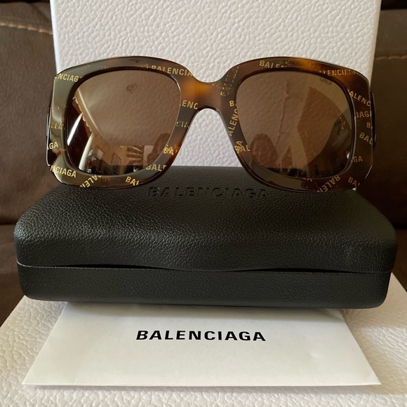 BALENCIAGA Paris D-Frame Sunglasses Havana  Brown - Picture 8 of 16